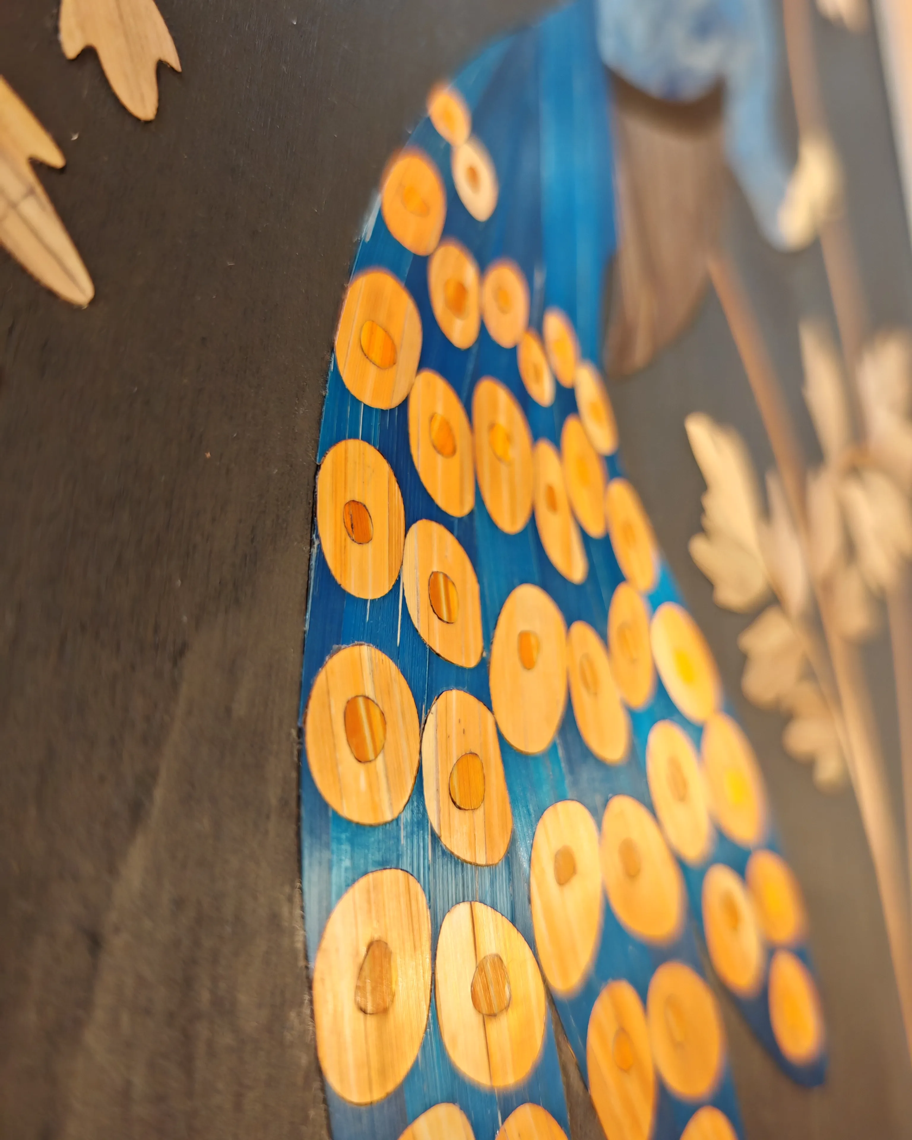 Tableau Paon avec cadre proche